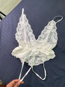 White Lace Bralette Top bodysuit