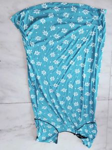 Navy Blue Floral Print Maxi