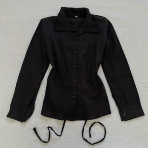y2k Corset Back black shirt