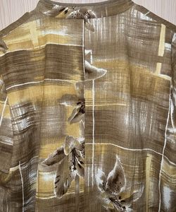 Vintage Brown Floral Print Blouse