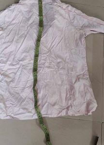 light pink schiffli top with weave and embroidery