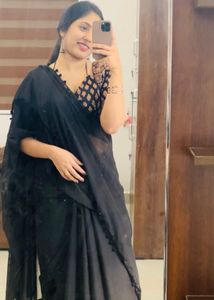 Elegant Black Saree with Designer Blouse