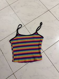 Rainbow Striped Crop Top