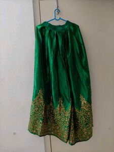 Green &amp; Golden Ethnic long Skirt