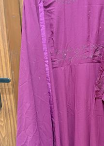 Beautiful Purple Embellished Gown with Dupatta
