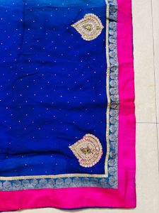 Beautiful Blue &amp; Pink Ombre Saree