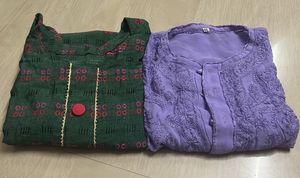 Green And Lavender Kurti