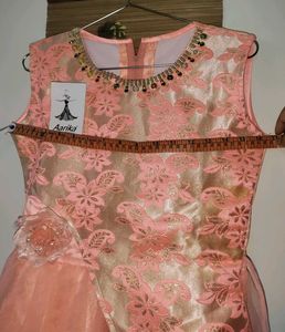 Beautiful Peach Ethnic Gown