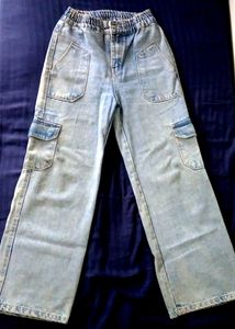 Light Wash Cargo Jeans