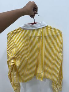 Yellow Striped Collared Shirt