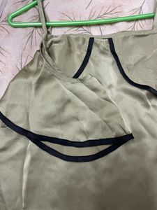Olive Green Cold Shoulder Top