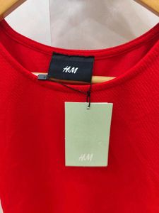 Red H&amp;M Puff Sleeve Top - XS/S