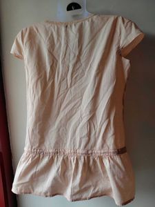 Peach Ruffled Tunic Top