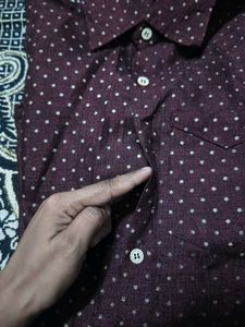 Maroon Polka Dot Shirt