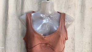 Ribbed V-Neck Crop Top