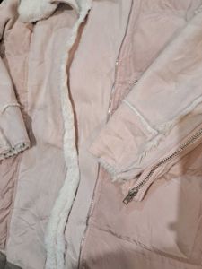 Pink Fur Trimmed Winter Coat