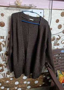 Brown Cardigan Sweater with pocket