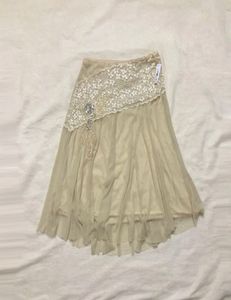 Beige sequin chiffon skirt