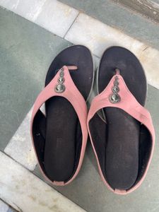 Stylish Pink Embellished Flip-Flops