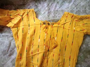 pack of 2 Yellow Kurta with Sequins