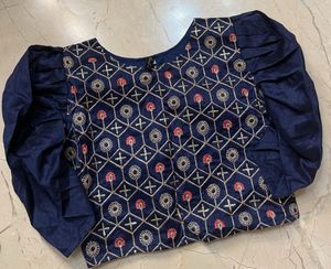 Embroidered Puff Sleeve Blouse