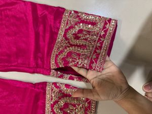 Pink Embroidered Palazzo Pants