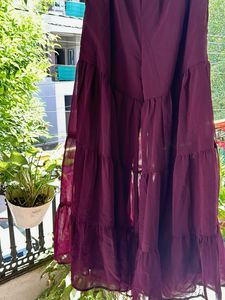 Elegant Burgundy Kurta Set with Dupatta