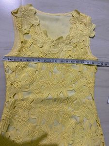 Yellow Lace Overlay Dress