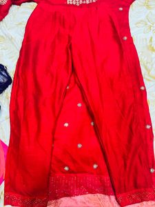 Elegant Red Embroidered Kurta Set