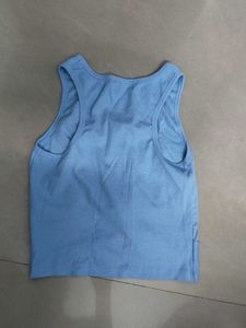 Light Blue Twist Front Tank Top