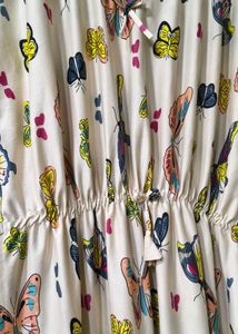 Chic Butterfly Print Kaftan Nighty