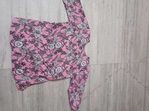 Pink Floral Print Top