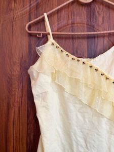Yellow Ruffle Camisole Top