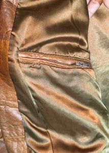 Vintage Brown Leather Bomber Jacket