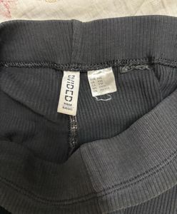 H&amp;M Black Ribbed Flared Pants