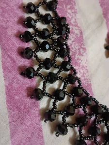 Elegant Black Beaded Choker Necklace
