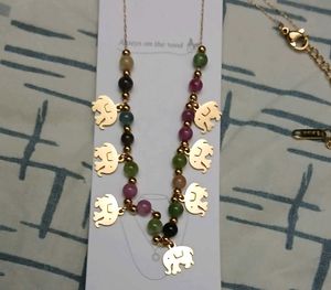 Elephant Charm Beaded Necklace