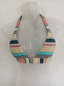 Striped Halter Bikini Top