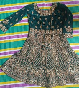 Emerald Green Velvet Lehenga Choli