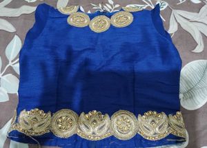 Royal Blue Embroidered Blouse
