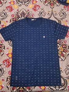 Men's Blue Printed T-Shirt