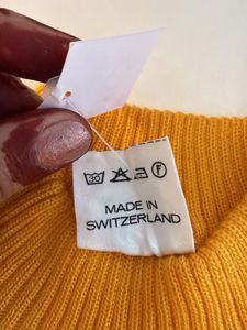 Mustard Ribbed Mock Neck Sweater