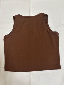 Brown Los Angeles USA Crop Tank Top