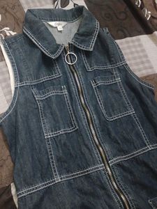 Denim onepiece with Zip Front