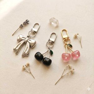 Cute Cherry & Bow Keychain Set