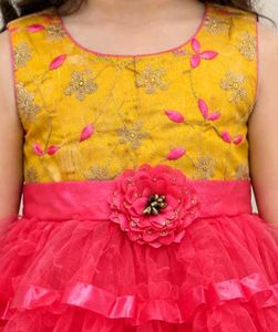 Aarika Girls Silk A-Line Dress
