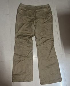 Beige Bootcut Trousers