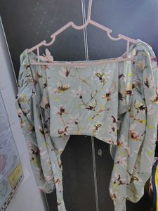Floral waist tie Crop Top