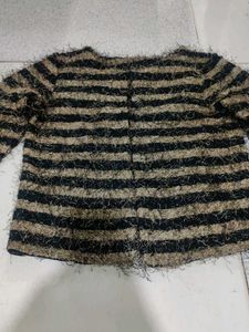 Striped Fuzzy Knit jacket size 34 to 36