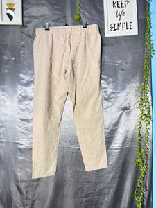 Comfortable Beige Linen Blend Pants